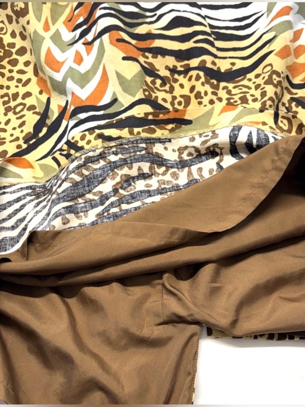 Peter Nygard Tribal Animal Print Shift Dress with Beaded Neckline Size 16 - Picture 11 of 12